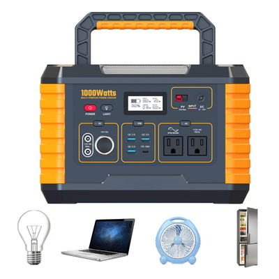 MPPT কন্ট্রোলার সহ 110V 1000W AC পোর্টেবল সোলার পাওয়ার স্টেশন