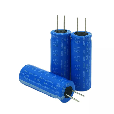 2.7v রেডিয়াল সুপারক্যাপাসিটর সোলার ব্যাটারি, 500f সোলার সেল সুপারক্যাপাসিটর