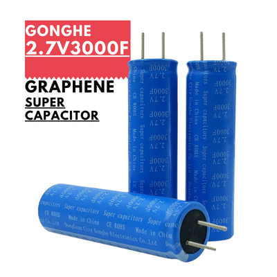 উচ্চ হারে সৌর শক্তি সংগ্রহের জন্য গ্রাফিন 2.7V 3000F সুপারক্যাপাসিটর 18650 ব্যাটারি