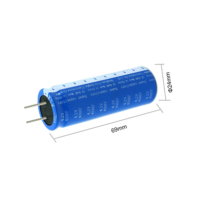 C424000R শক্তি সঞ্চয়স্থান / টেলিকম / সোলার প্যানেল সুপারক্যাপাসিটর সেল 4.2v 4000f